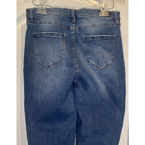 Nicole Miller Nomad Super High Rise Taper Button Fly Distressed Jeans Women’s 8 - Picture 5 of 12